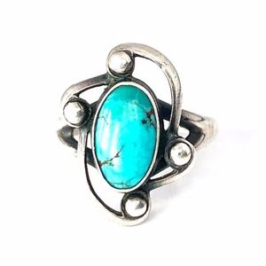 Sterling Silver Turquoise Oval Ring
